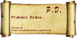 Prahács Diána névjegykártya